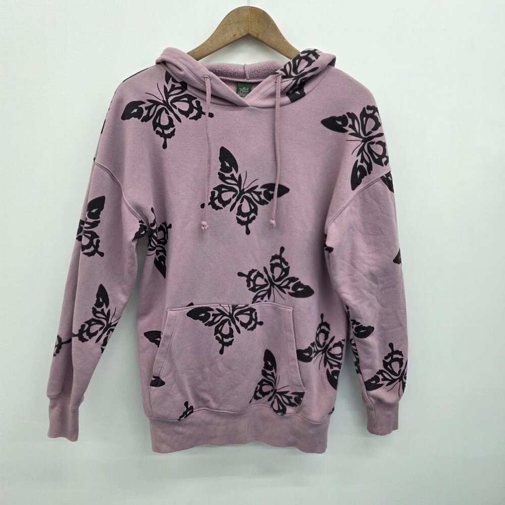 Women's Wild Fable‎ Hoodie Sweatshirt Mauve Butterfly Purple Size XS Pocket - Picture 2 of 13